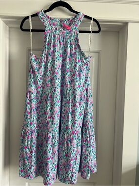Lilly Pulitzer Turquoise Dress with Pink and Teal Spot Print